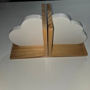 Target Cloud Wooden Bookends White Natural Wood Nursery Decor 030029301